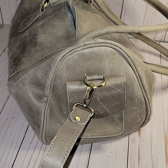 Addis Jemari Grey leather Barrel Bag - Picture 2 of 8